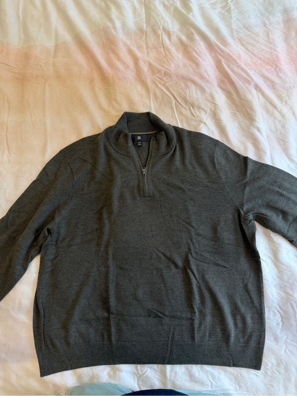 Banana Republic Men's Charcoal Zip-Neck Sweater